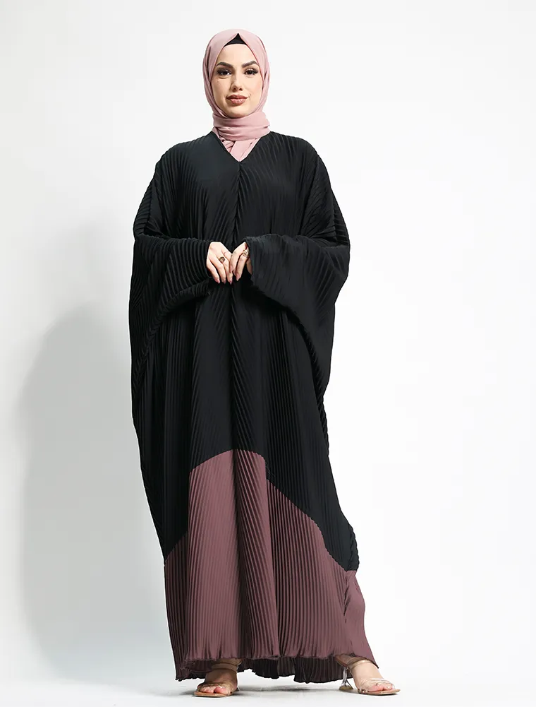 Mauve Pleated Batwing